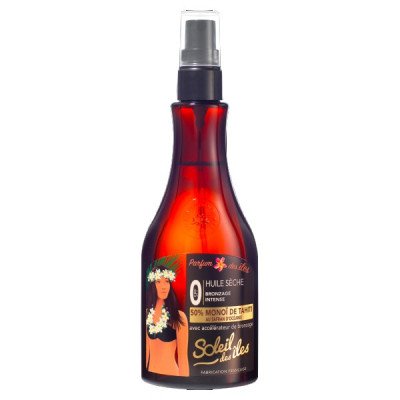 Soleil des iles – HUILE SÈCHE SPF0  AVEC ACCELERATEUR DE BRONZAGE PARFUM DES ILES 150 ML