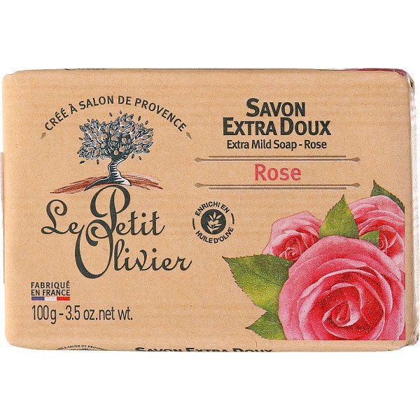 LE PETIT OLIVIER – SAVON EXTRA DOUX SURGRAS Rose , 250G