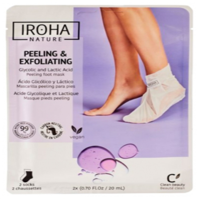 Iroha Nature - Masque Pieds Peeling Acide Glycolique et Lactique 2 x 20 ml