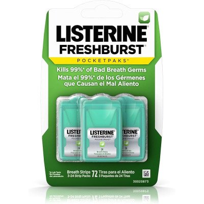 Listerine PocketPaks Breath Strips, Fresh burst, 72 units