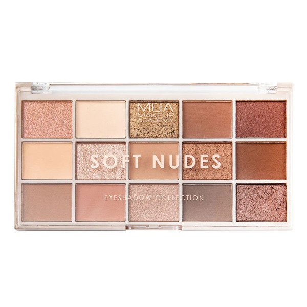 MUA MAKEUP ACADEMY : MUA 15 SHADE EYESHADOW PALETTE – SOFT NUDES