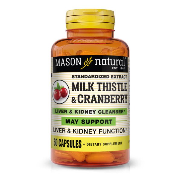 MASON NATURAL -  MILK THISTLE ET CRANBERRY 60 CAPSULES