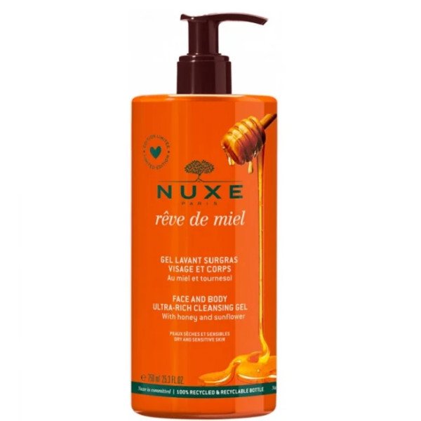 NUXE Rêve de Miel Gel Lavant Surgras Visage et Corps750 ml