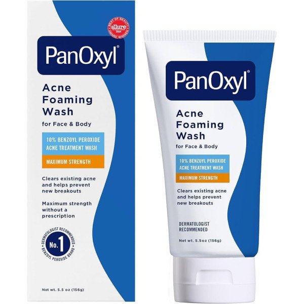 PanOxyl Acne Foaming Wash Benzoyl Peroxide 10% Maximum Strength Antimicrobial,